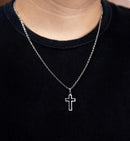 Colar Aço Inoxidável Corrente Crucifixo