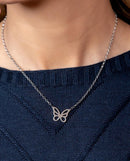 Colar Aço Inoxidável Borboleta Vazada