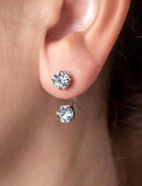 Brinco Aço Inoxidável Diamante Duplo