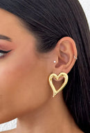 Brinco De Coração Folheado