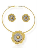 Conjunto Folheado Colar + Brincos De Rosas