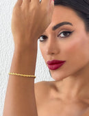 Pulseira Folheado Dourado Enrolado Torção