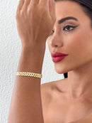 Pulseira Folheada Dourado Folhas