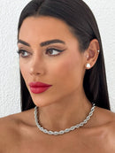 Colar Prata Enrolado Torção