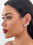 Brinco Prata Argola Strass 1°, 2° e 3° Furo