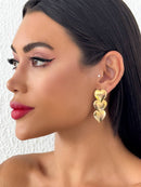 Brinco Folheado Dourado 3 Corações