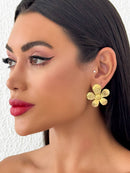 Brinco Folheado Dourado Flor