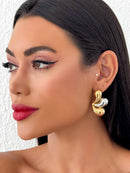 Brinco Folheado Dourado + Prateado Gotas