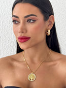 Colar Folheado Dourado Árvore