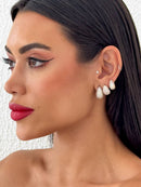 Brinco Prata Concha Strass 1°, 2° e 3° Furo