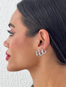 Brinco Prata Coração 1°, 2° e 3° Furo