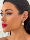 Brinco Folheado Dourado Trevo