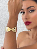 Bracelete Folheado Dourado Laço