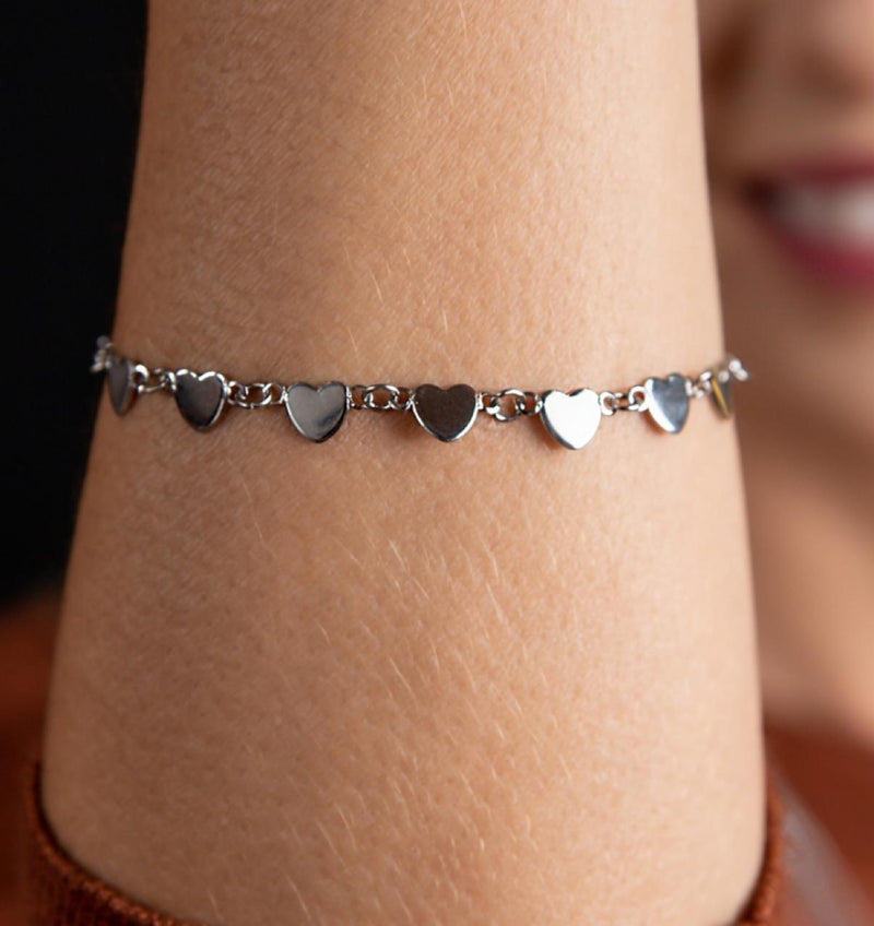 Pulseira Aço Inoxidável Coração