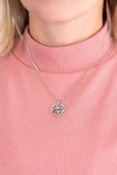 Colar Aço Inoxidável Coração Diamante